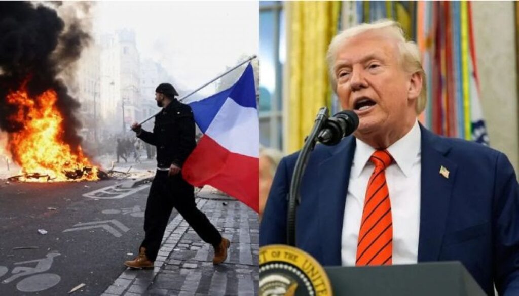 Trump warns US will 'burn' like France if Democrats win midterms